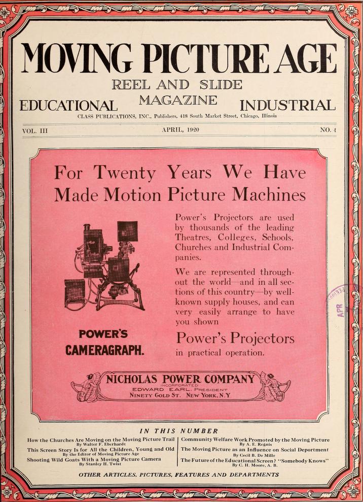 MOVING PICTURE AGE magazine side cover April 1920