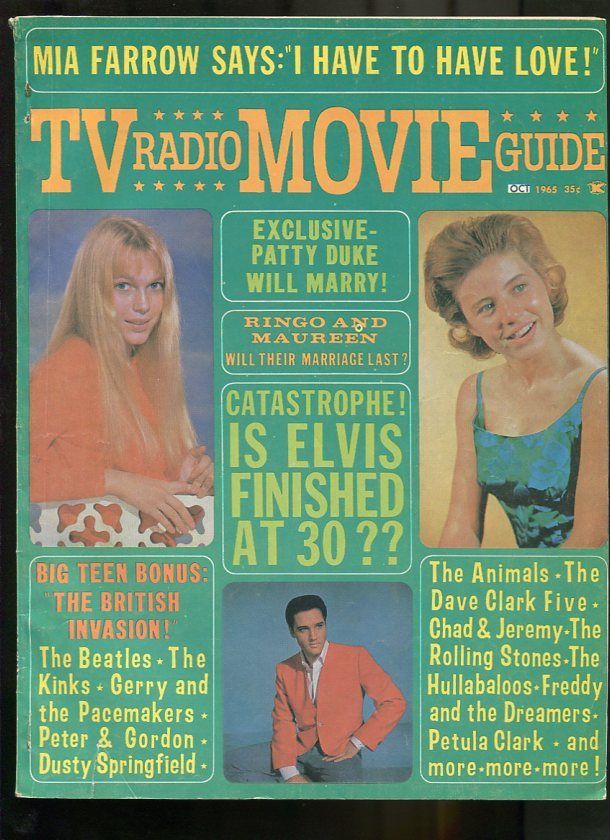 MOVIE-RADIO GUIDE magazine side cover October 1965