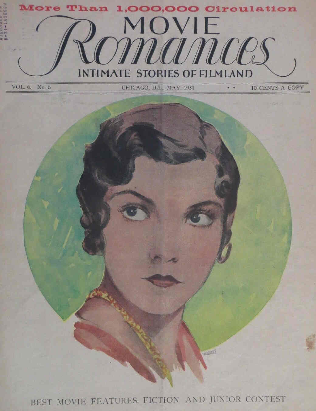 MOVIE ROMANCES magazine side cover May 1931