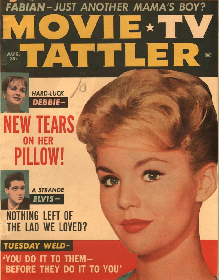 MOVIE AND TV TATTLER magazine side cover August 1960