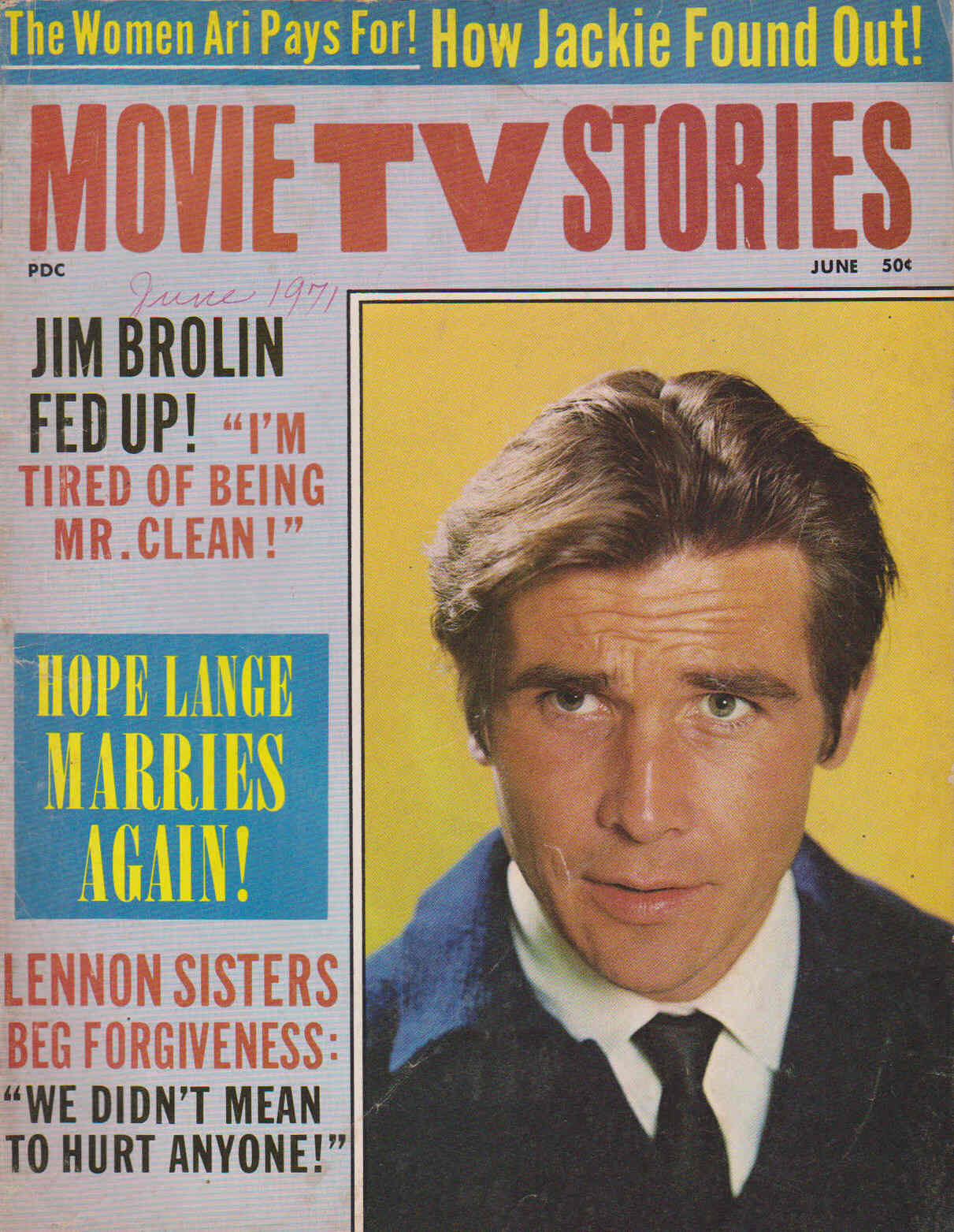 MOVIE TV STORIES magazine side cover Issue 12 June 1971