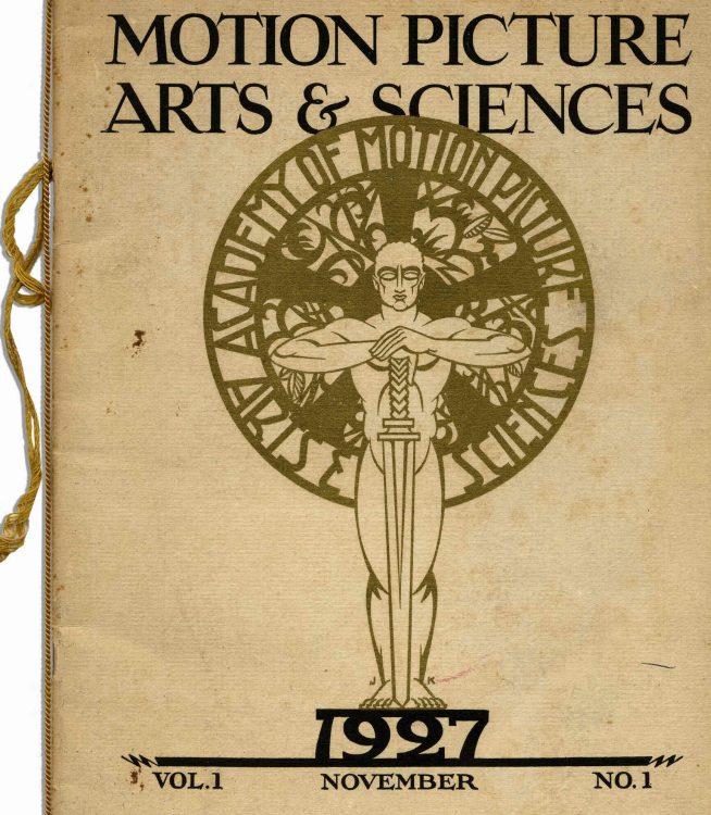 MOTION PICTURE ARTS AND SCIENCES magazine side cover Issue 1 November 1927
