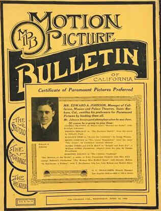 MOTION PICTURE BULLETIN magazine side cover 12 April 1922