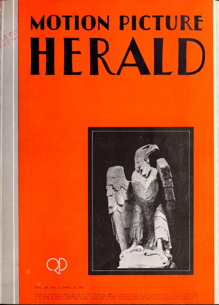 MOTION PICTURE HERALD magazine cover 21 April 1945