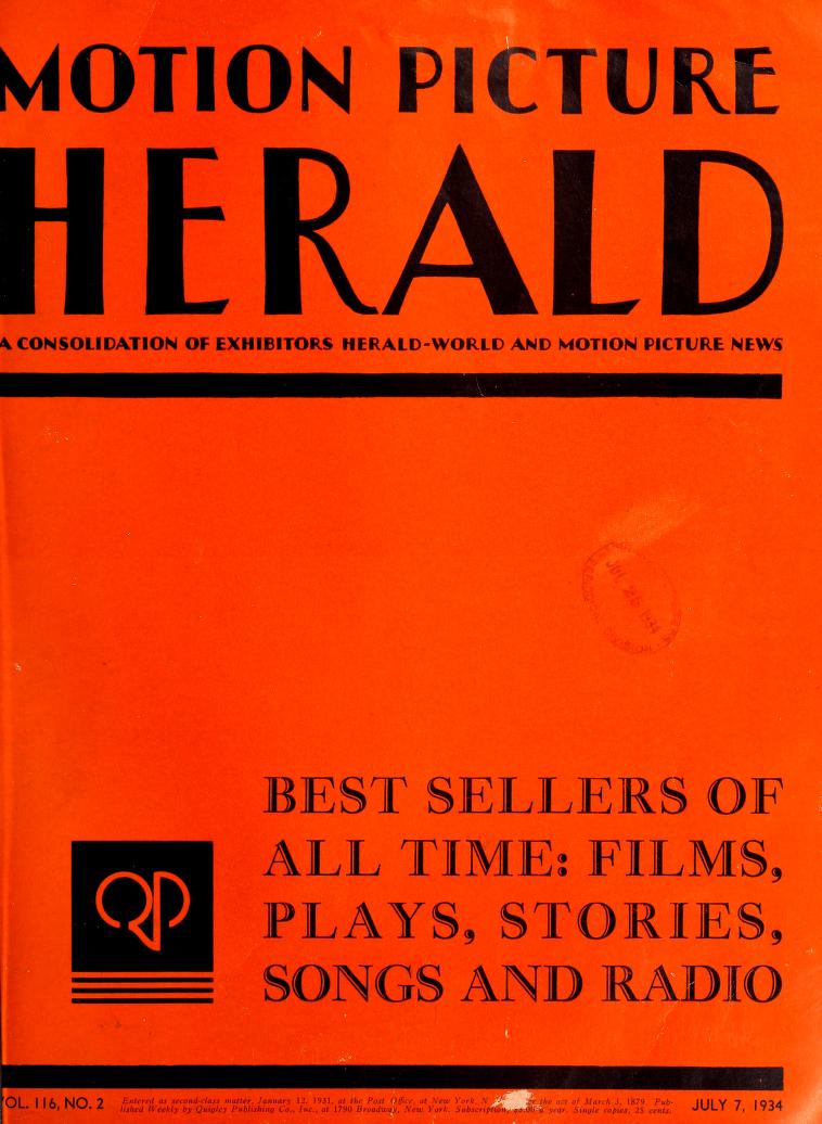 MOTION PICTURE HERALD magazine cover 7 July 1934