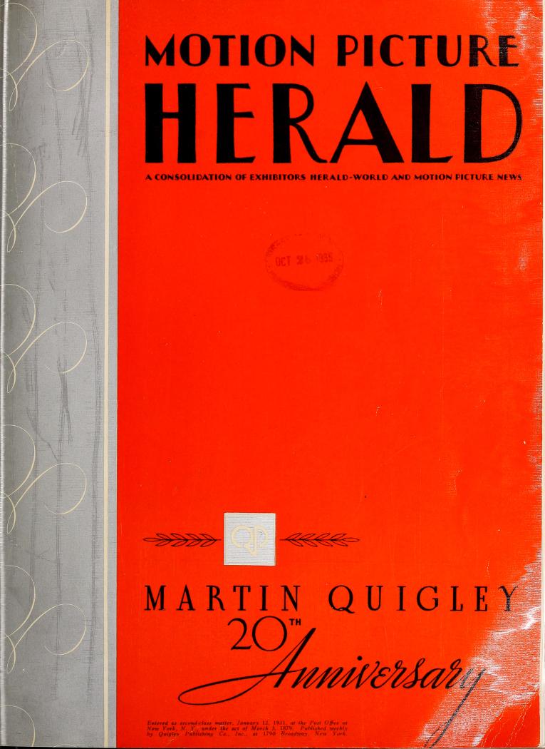 MOTION PICTURE HERALD magazine cover 28 September 1935
