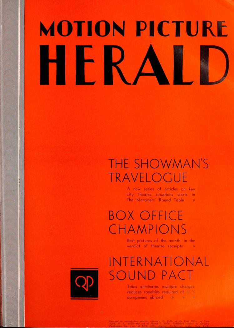 MOTION PICTURE HERALD magazine cover 28 March 1936