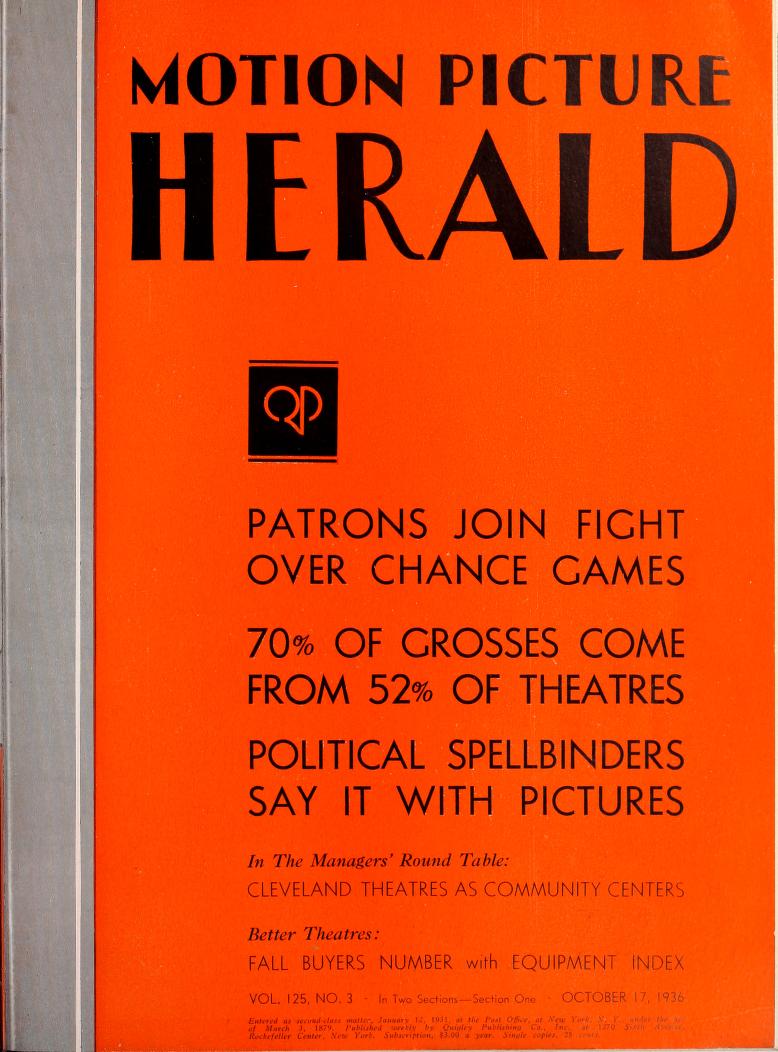 MOTION PICTURE HERALD magazine cover 17 October 1936