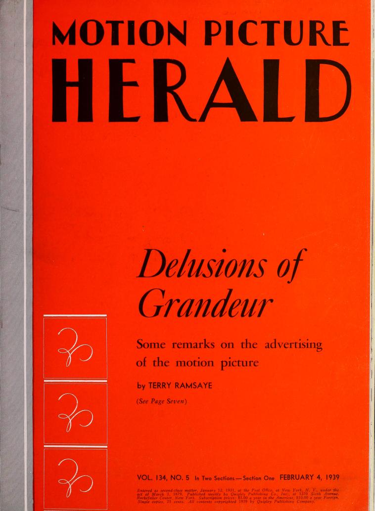 MOTION PICTURE HERALD magazine cover 4 February 1939