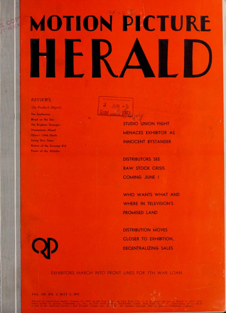 MOTION PICTURE HERALD magazine cover 5 May 1945