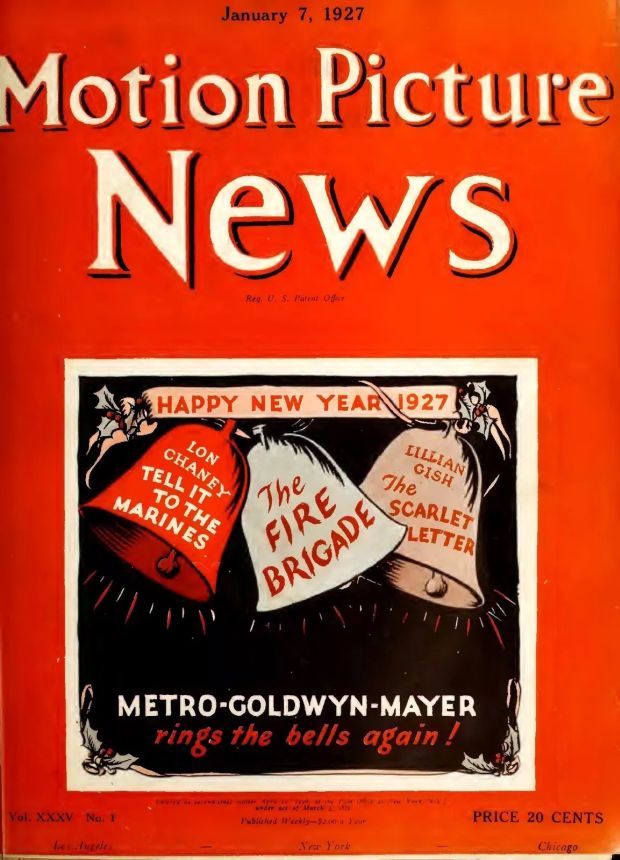 MOTION PICTURE NEWS magazine side cover 7 January 1927