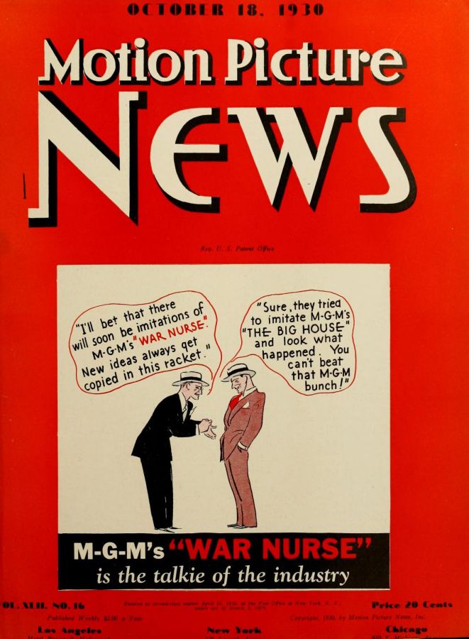 MOTION PICTURE NEWS magazine side cover 18 October 1930