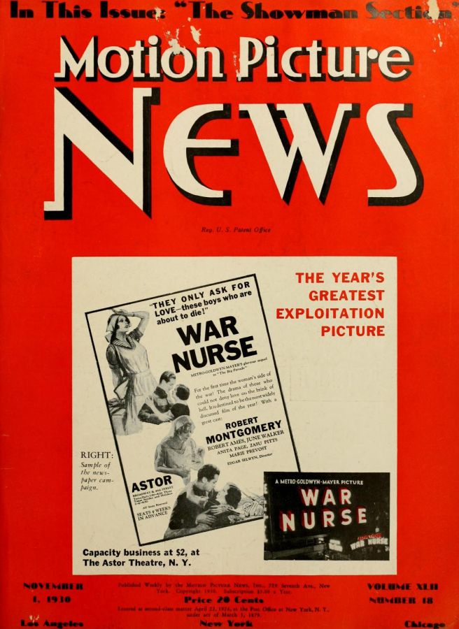 MOTION PICTURE NEWS magazine side cover 1 November 1930