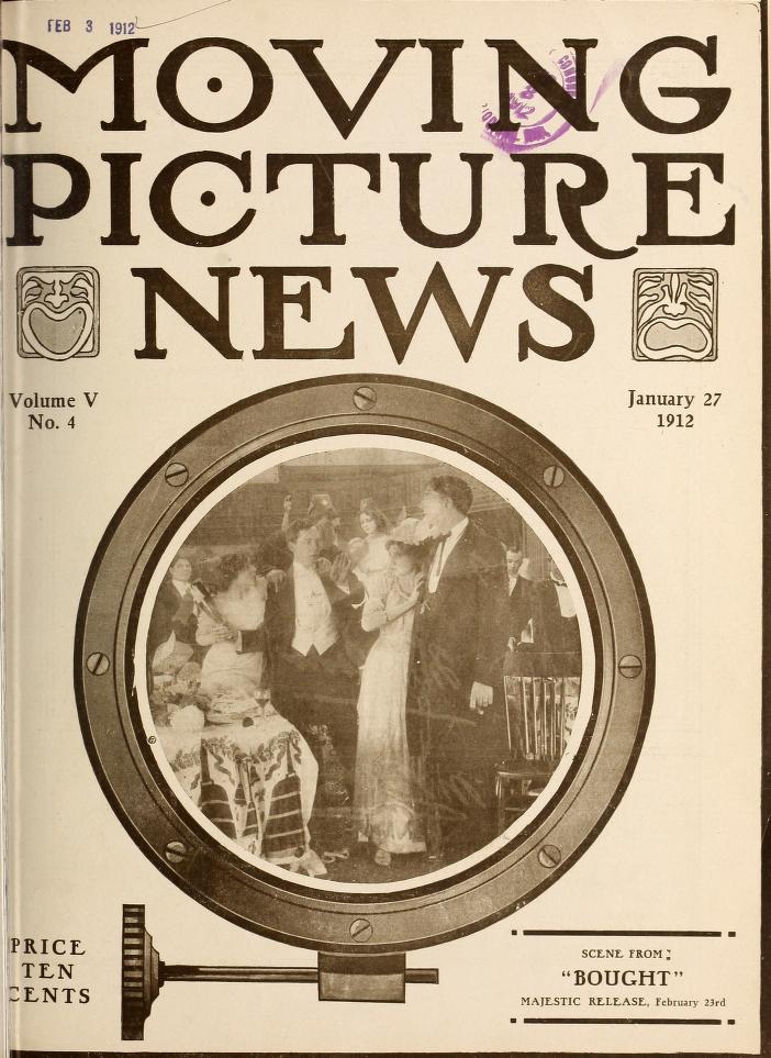 MOTION PICTURE NEWS magazine side cover 27 January 1912