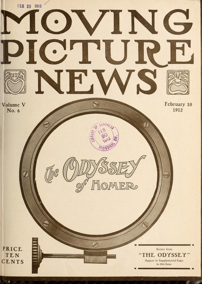 MOTION PICTURE NEWS magazine side cover 10 February 1912