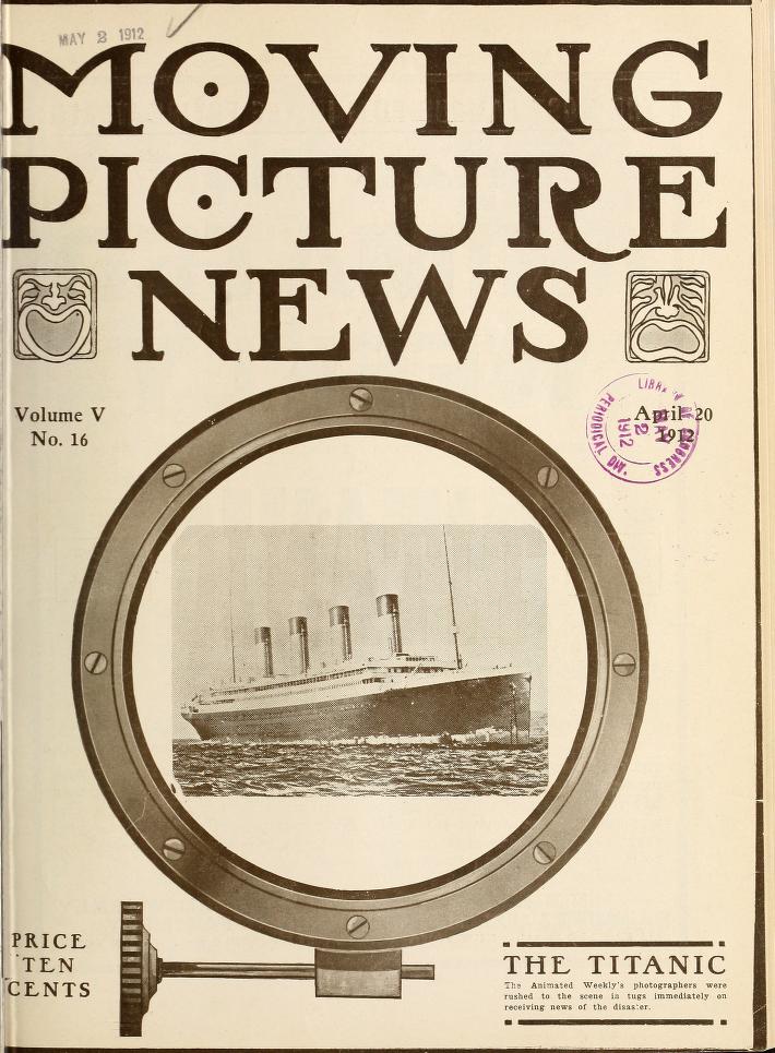 MOTION PICTURE NEWS magazine side cover 20 April 1912