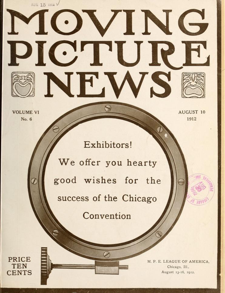 MOTION PICTURE NEWS magazine side cover 10 August 1912