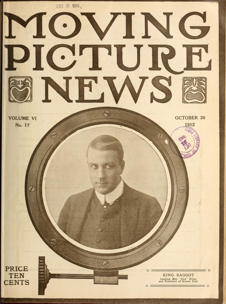 MOTION PICTURE NEWS magazine side cover 26 October 1912
