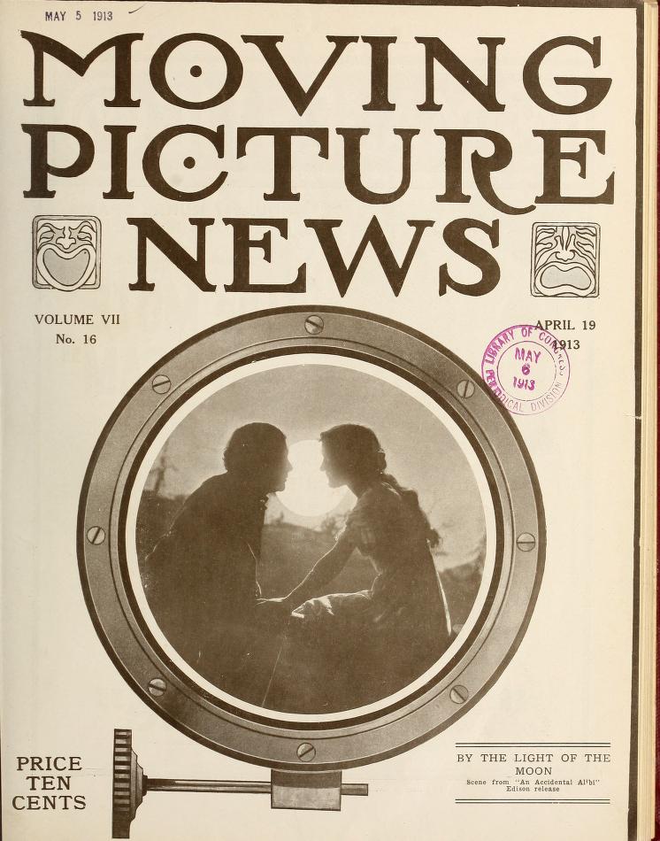 MOTION PICTURE NEWS magazine side cover 19 April 1913