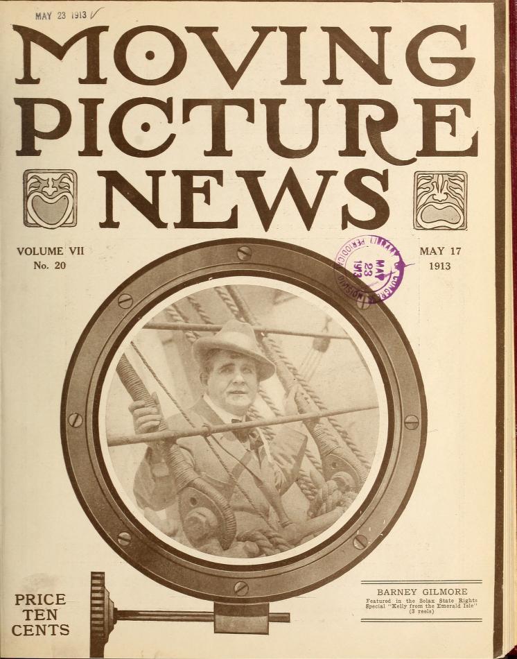 MOTION PICTURE NEWS magazine side cover 17 May 1913