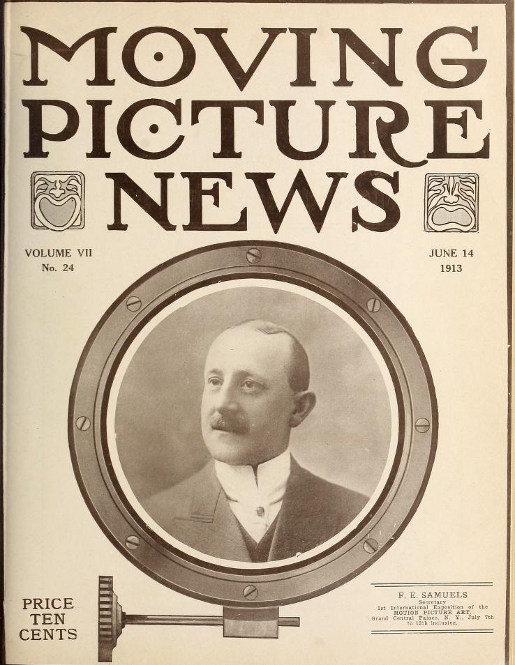 MOTION PICTURE NEWS magazine side cover 14 June 1913
