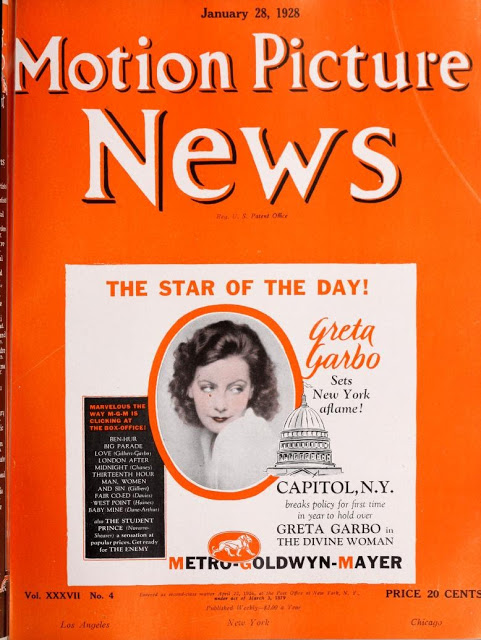 MOTION PICTURE NEWS magazine side cover  Vol 37 No  4 28 January 1928