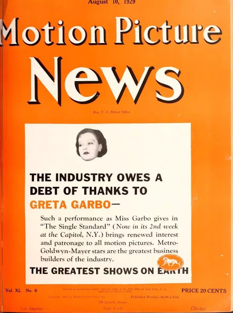 MOTION PICTURE NEWS magazine side cover  Vol 40 No  6 29 August 1929