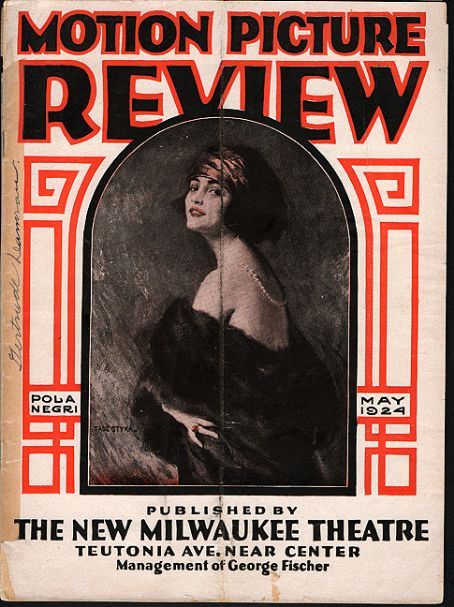 MOTION PICTURE REVIEW magazine side cover May 1924
