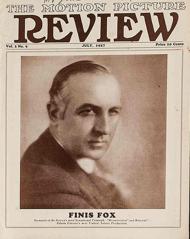 MOTION PICTURE REVIEW magazine side cover July 1927