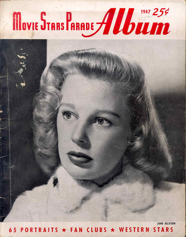 MOVIE STARS PARADE ALBUM magazine side cover  Vol 1 # 2 June 1947