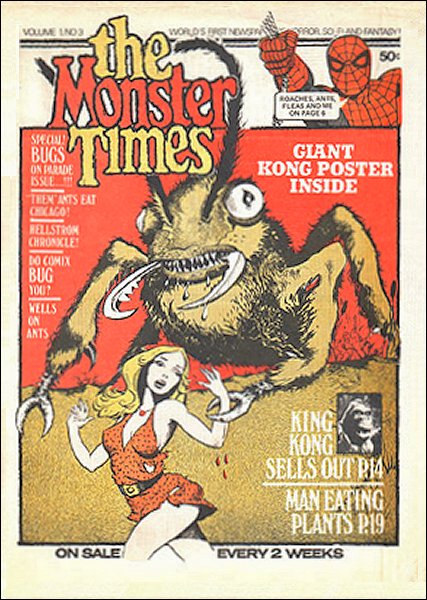 MONSTER TIMES magazine side cover Issue 3  1972