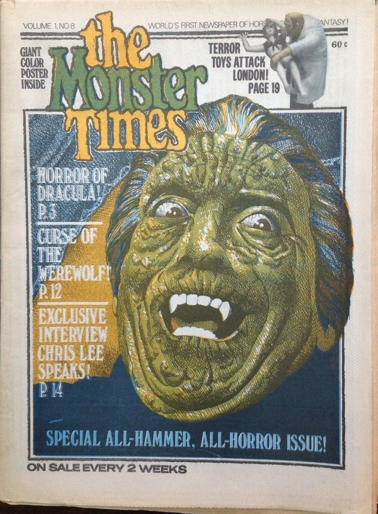 MONSTER TIMES magazine side cover Issue 8  1972