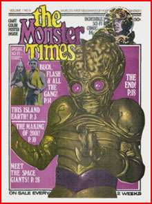 MONSTER TIMES magazine side cover Issue 9  1972