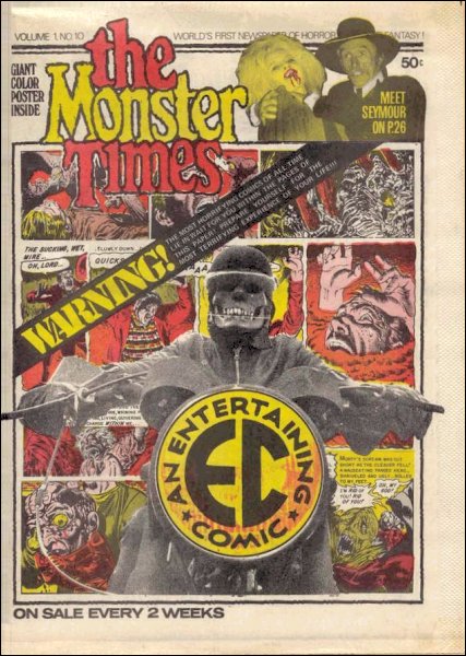 MONSTER TIMES magazine side cover Issue 10  1972