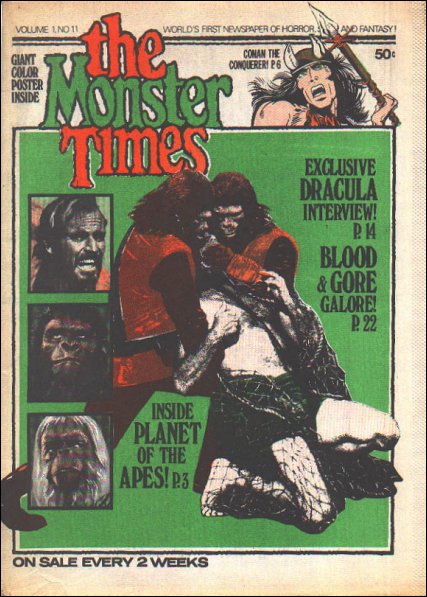 MONSTER TIMES magazine side cover Issue 11  1972
