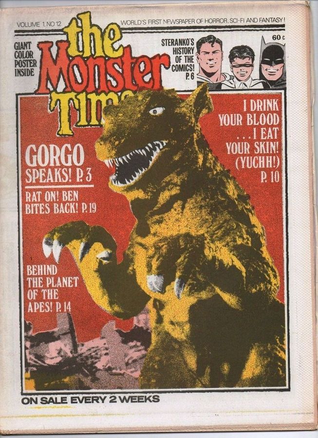 MONSTER TIMES magazine side cover Issue 12  1972