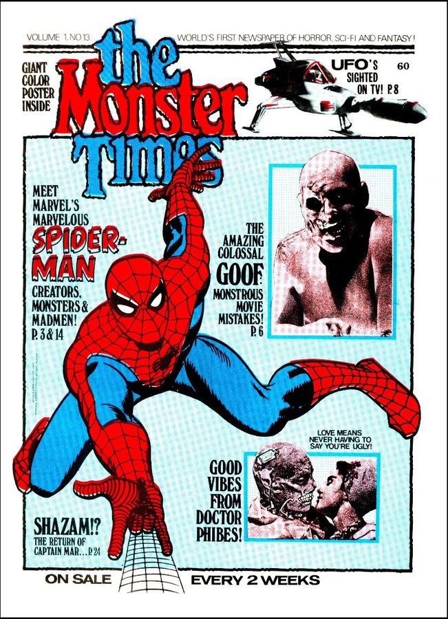 MONSTER TIMES magazine side cover Issue 13  1972
