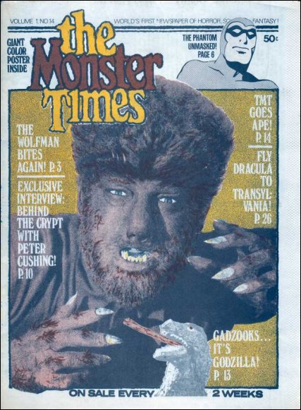 MONSTER TIMES magazine side cover Issue 14  1972