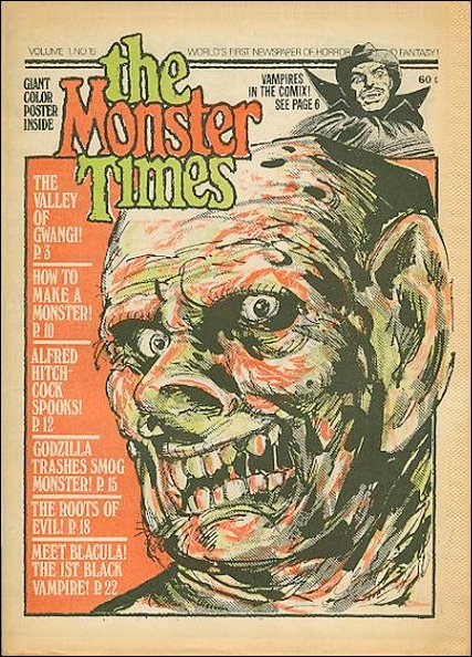 MONSTER TIMES magazine side cover Issue 15  1972