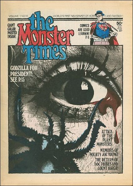 MONSTER TIMES magazine side cover Issue 16  1972