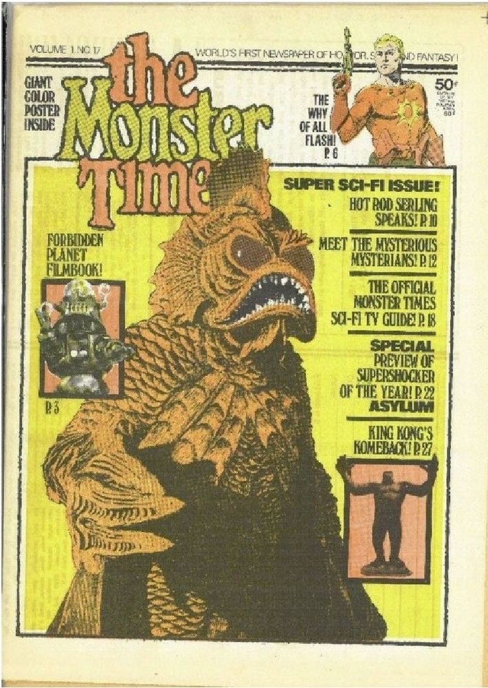 MONSTER TIMES magazine side cover Issue 17  1972