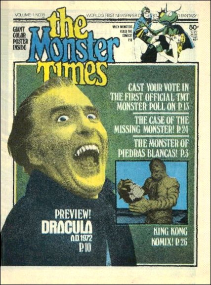 MONSTER TIMES magazine side cover Issue 18  1972