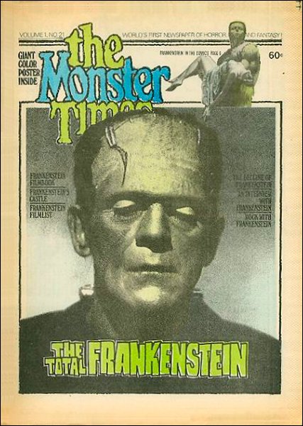 MONSTER TIMES magazine side cover Issue 21  1973