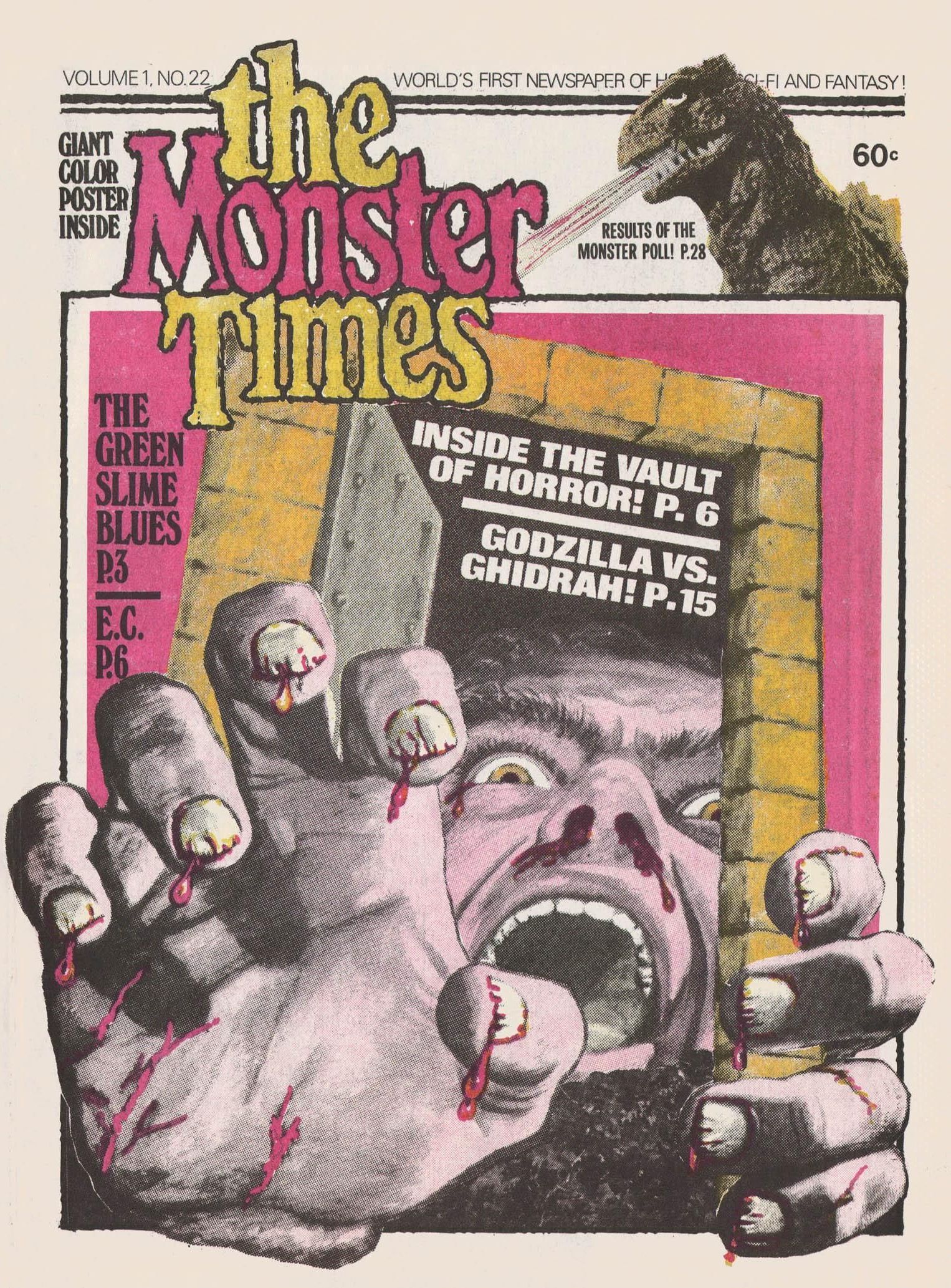 MONSTER TIMES magazine side cover Issue 22  1973