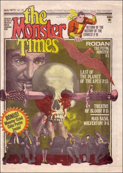 MONSTER TIMES magazine side cover Issue 24  1973