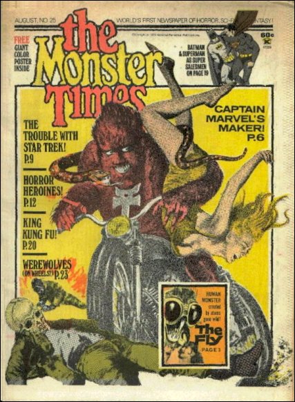 MONSTER TIMES magazine side cover Issue 25  1973