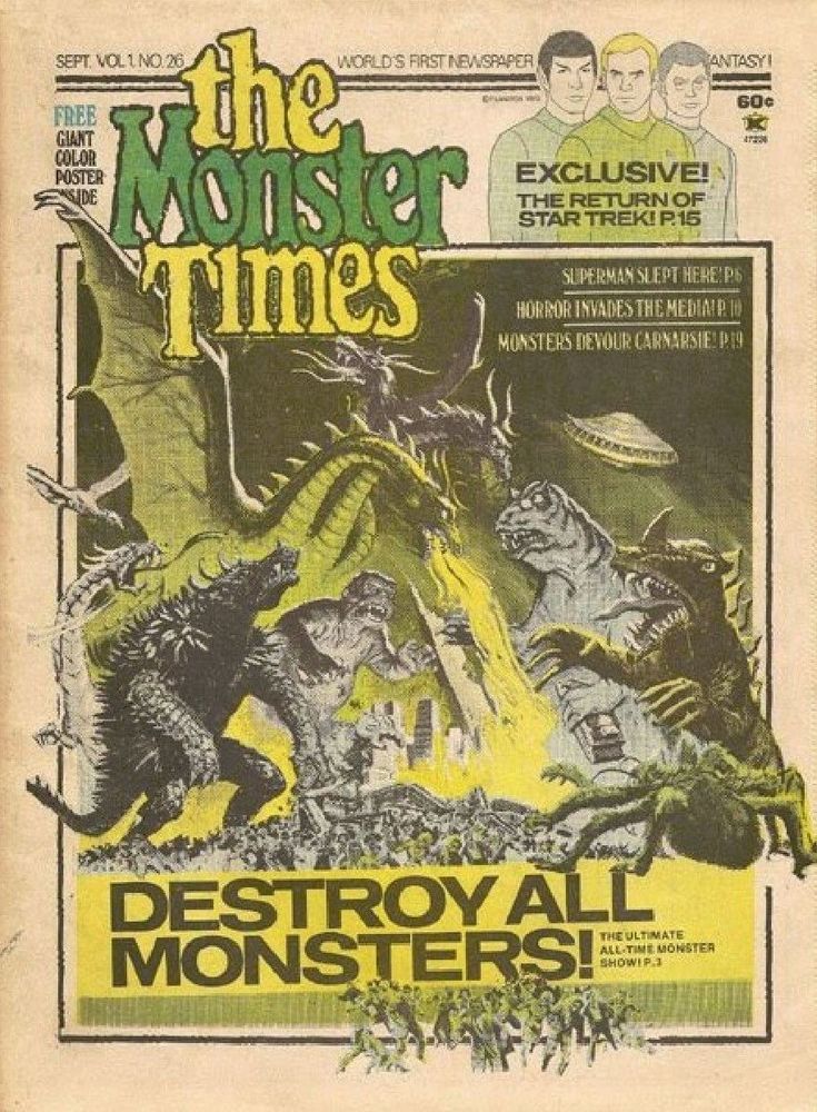 MONSTER TIMES magazine side cover Issue 26  1973