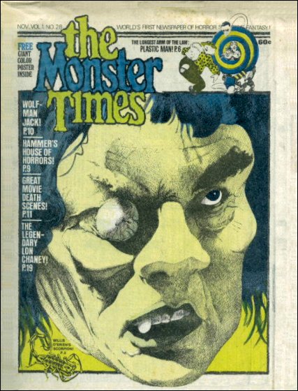 MONSTER TIMES magazine side cover Issue 28  1973