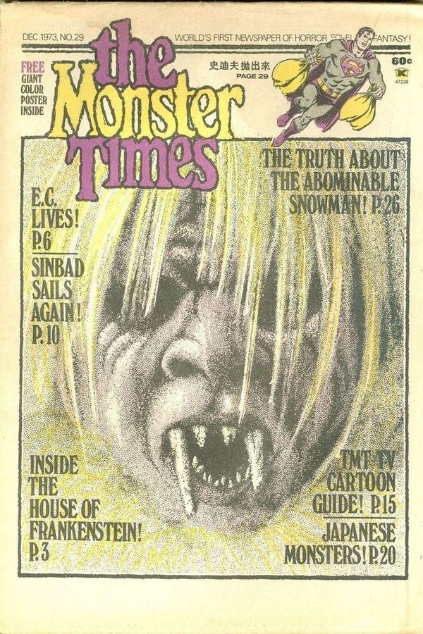 MONSTER TIMES magazine side cover Issue 29  1973