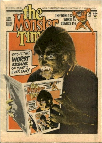 MONSTER TIMES magazine side cover Issue 30  1974
